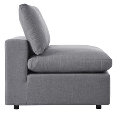 Commix Gray Sunbrella Outdoor Patio Armless Chair - Ornate Home