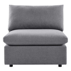 Commix Gray Sunbrella Outdoor Patio Armless Chair - Ornate Home
