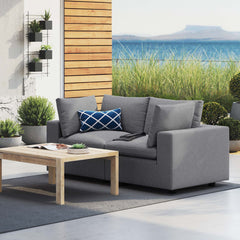 Commix Gray Sunbrella Outdoor Patio Loveseat - Ornate Home