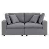 Commix Gray Sunbrella Outdoor Patio Loveseat - Ornate Home