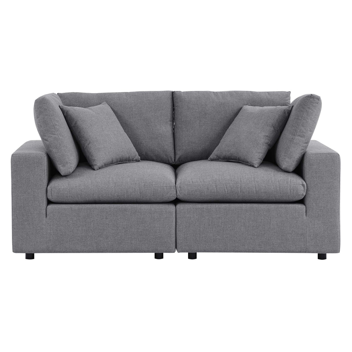 Commix Gray Sunbrella Outdoor Patio Loveseat - Ornate Home
