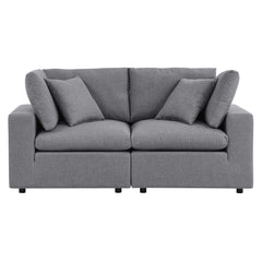 Commix Gray Sunbrella Outdoor Patio Loveseat - Ornate Home