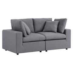 Commix Gray Sunbrella Outdoor Patio Loveseat - Ornate Home