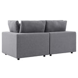 Commix Gray Sunbrella Outdoor Patio Loveseat - Ornate Home