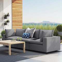 Commix Gray Sunbrella Outdoor Patio Sofa - Ornate Home