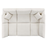 Commix Ivory 6-Piece Down Filled Overstuffed Boucle Fabric Sectional Sofa - 80x120" - Ornate Home