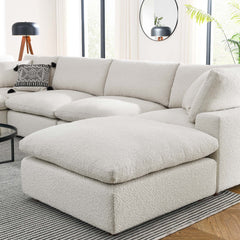 Commix Ivory 7-Piece Down Filled Overstuffed Boucle Sectional Sofa - Ornate Home
