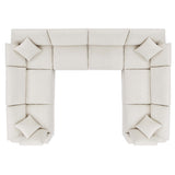 Commix Ivory 8-Piece Down Filled Overstuffed Boucle Fabric Sectional Sofa - Ornate Home