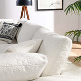 Commix Ivory Down Filled Overstuffed Boucle Fabric 3-Seater Sofa - Ornate Home