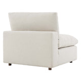 Commix Ivory Down Filled Overstuffed Boucle Fabric Armless Chair - Ornate Home