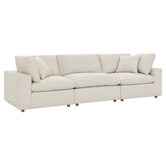 Commix Light Beige 3 Piece Down Filled Overstuffed Sectional Sofa Set - Ornate Home