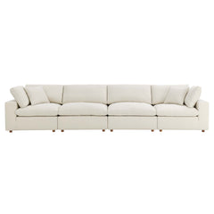 Commix Light Beige 4 Piece Down Filled Overstuffed Sectional Sofa Set - 40x158" - Ornate Home