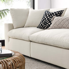 Commix Light Beige 4 Piece Down Filled Overstuffed Sectional Sofa Set - 40x158" - Ornate Home