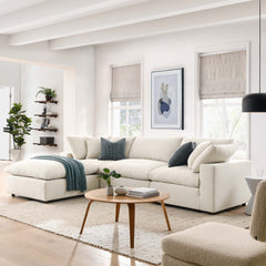 Commix Light Beige 4 Piece Down Filled Overstuffed Sectional Sofa Set - 80x118" - Ornate Home