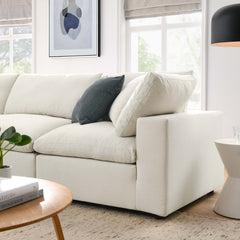 Commix Light Beige 4 Piece Down Filled Overstuffed Sectional Sofa Set - 80x118" - Ornate Home