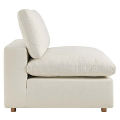 Commix Light Beige 5-Piece Down Filled Overstuffed Armless Sectional Sofa - Ornate Home