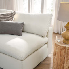 Commix Light Beige 5-Piece Down Filled Overstuffed Armless Sectional Sofa - Ornate Home