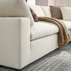 Commix Light Beige 5 Piece Down Filled Overstuffed Sectional Sofa - Ornate Home