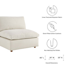 Commix Light Beige 5 Piece Down Filled Overstuffed Sectional Sofa - Ornate Home