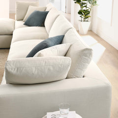 Commix Light Beige 5 Piece Down Filled Overstuffed Sectional Sofa Set - Ornate Home