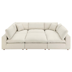Commix Light Beige 6-Piece Down Filled Overstuffed Sectional Sofa - 80x120" - Ornate Home