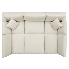 Commix Light Beige 6-Piece Down Filled Overstuffed Sectional Sofa - 80x120" - Ornate Home