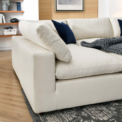 Commix Light Beige 6-Piece Down Filled Overstuffed Sectional Sofa - 80x120" - Ornate Home