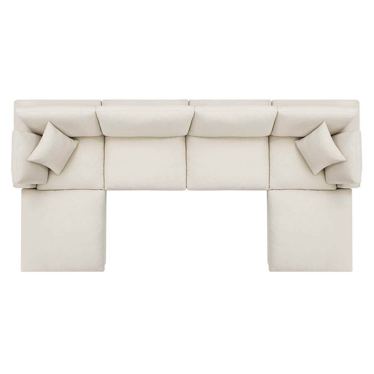 Commix Light Beige 6-Piece Down Filled Overstuffed Sectional Sofa - 80x158" - Ornate Home