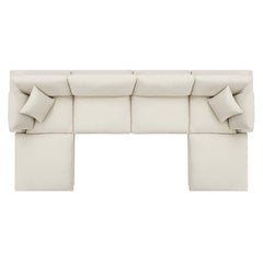 Commix Light Beige 6-Piece Down Filled Overstuffed Sectional Sofa - 80x158" - Ornate Home