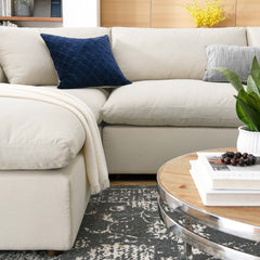 Commix Light Beige 6-Piece Down Filled Overstuffed Sectional Sofa - 80x158" - Ornate Home