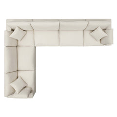 Commix Light Beige 6 Piece Down Filled Overstuffed Sectional Sofa Set - Ornate Home