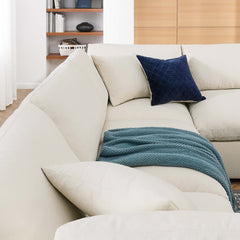 Commix Light Beige 6 Piece Down Filled Overstuffed Sectional Sofa Set - Ornate Home