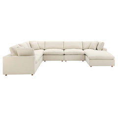 Commix Light Beige 7-Piece Down Filled Overstuffed Sectional Sofa - Ornate Home