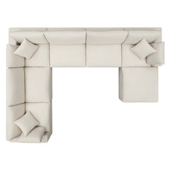 Commix Light Beige 7-Piece Down Filled Overstuffed Sectional Sofa - Ornate Home