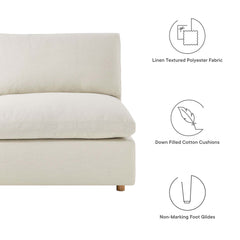 Commix Light Beige 7-Piece Down Filled Overstuffed Sectional Sofa - Ornate Home
