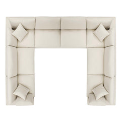 Commix Light Beige 8-Piece Down Filled Overstuffed Sectional Sofa - Ornate Home