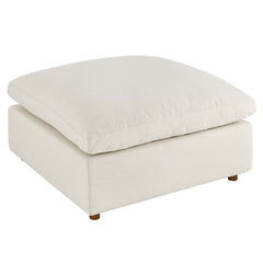 Commix Light Beige Down Filled Overstuffed Ottoman - Ornate Home