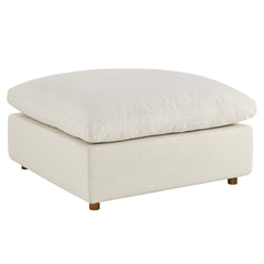 Commix Light Beige Down Filled Overstuffed Ottoman - Ornate Home