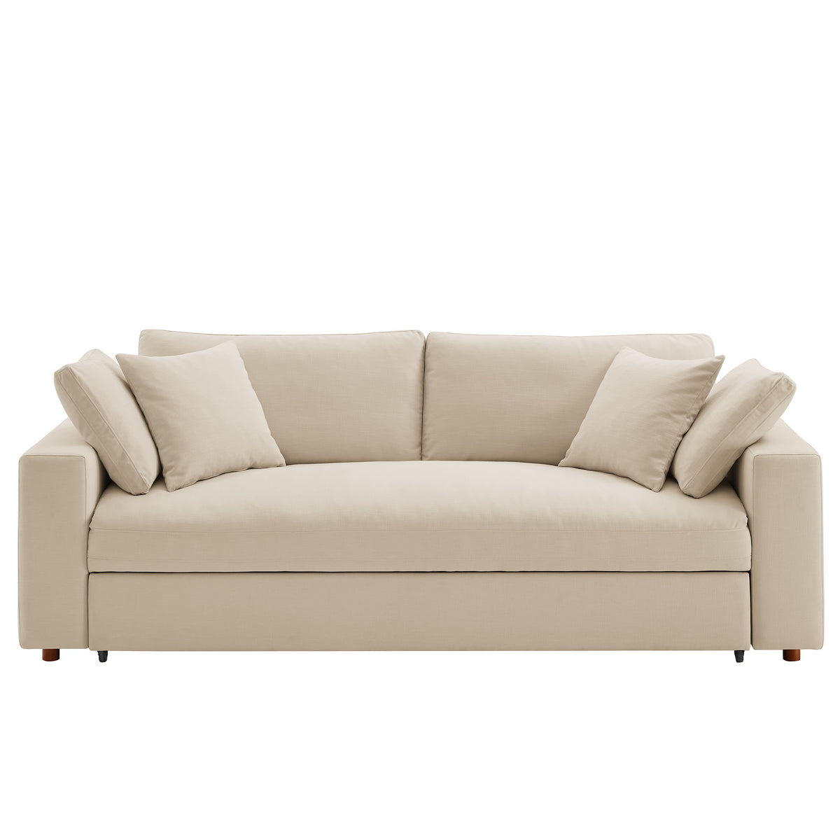 Commix Light Beige Down Filled Overstuffed Sleeper Sofa - Ornate Home