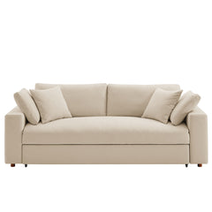 Commix Light Beige Down Filled Overstuffed Sleeper Sofa - Ornate Home