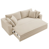 Commix Light Beige Down Filled Overstuffed Sleeper Sofa - Ornate Home