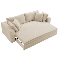 Commix Light Beige Down Filled Overstuffed Sleeper Sofa - Ornate Home