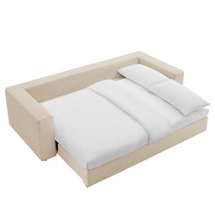 Commix Light Beige Down Filled Overstuffed Sleeper Sofa - Ornate Home