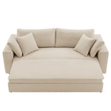 Commix Light Beige Down Filled Overstuffed Sleeper Sofa - Ornate Home