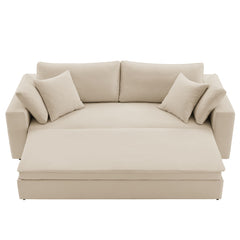 Commix Light Beige Down Filled Overstuffed Sleeper Sofa - Ornate Home