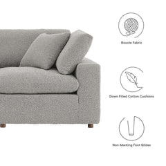 Commix Light Gray 5-Piece Down Filled Overstuffed Boucle Sectional Sofa - Ornate Home