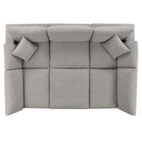 Commix Light Gray 6-Piece Down Filled Overstuffed Boucle Fabric Sectional Sofa - 80x120" - Ornate Home