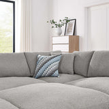 Commix Light Gray 6-Piece Down Filled Overstuffed Boucle Fabric Sectional Sofa - 80x120" - Ornate Home