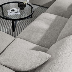 Commix Light Gray 6-Piece Down Filled Overstuffed Boucle Sectional Sofa - Ornate Home