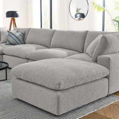 Commix Light Gray 7-Piece Down Filled Overstuffed Boucle Sectional Sofa - Ornate Home
